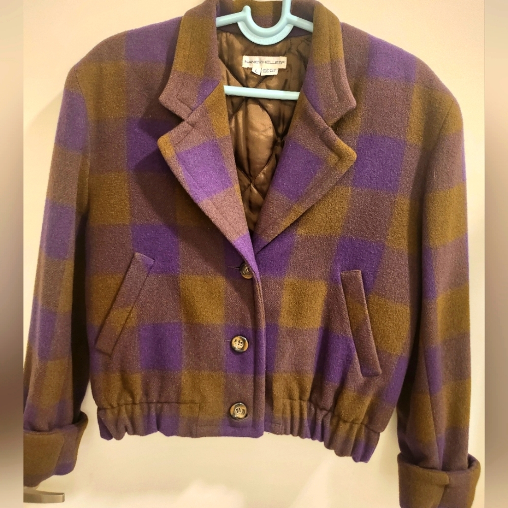 Nancy Heller Vintage Plaid Wool Jacket